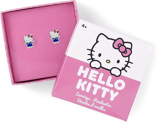 Hello Kitty Girls Sterling Silver Silhouette Cut Out Stud Earrings - Image 2