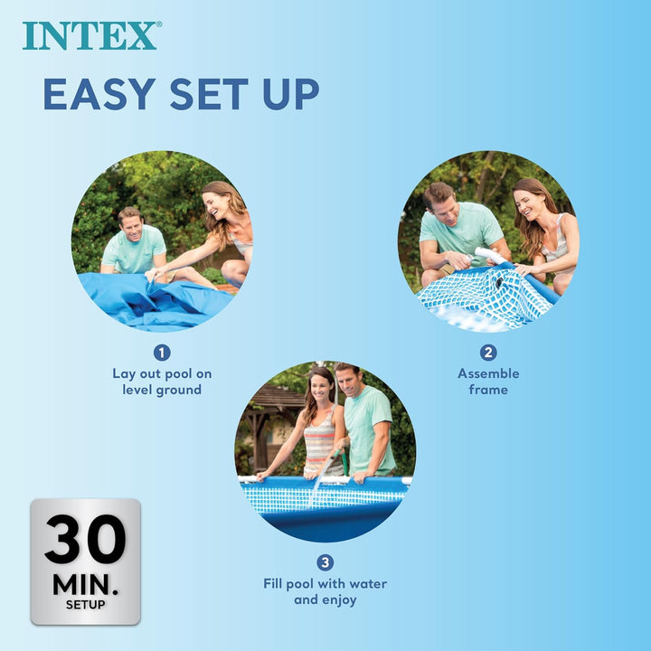 Intex 3m x 2m x 0.75m Metal Rectangular Frame Set Swimming Pool
