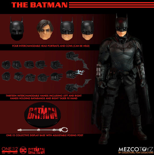 The Batman One:12 Collective Robert Pattinson Batman Action Figure front view