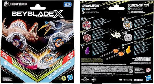 Beyblade X Jurassic World Spinosaurus vs Quetzalcoatlus Multipack Set