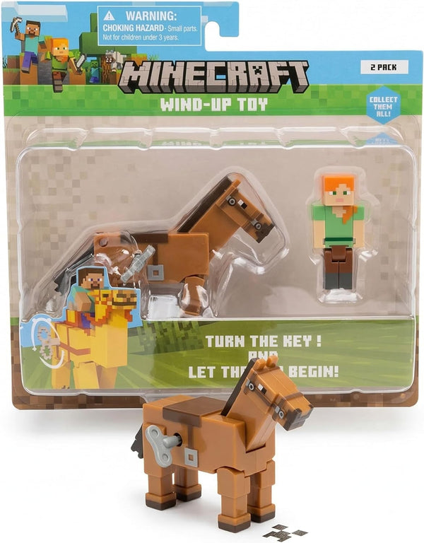 Minecraft Alex & Horse Wind-Up Toy 2-Pack