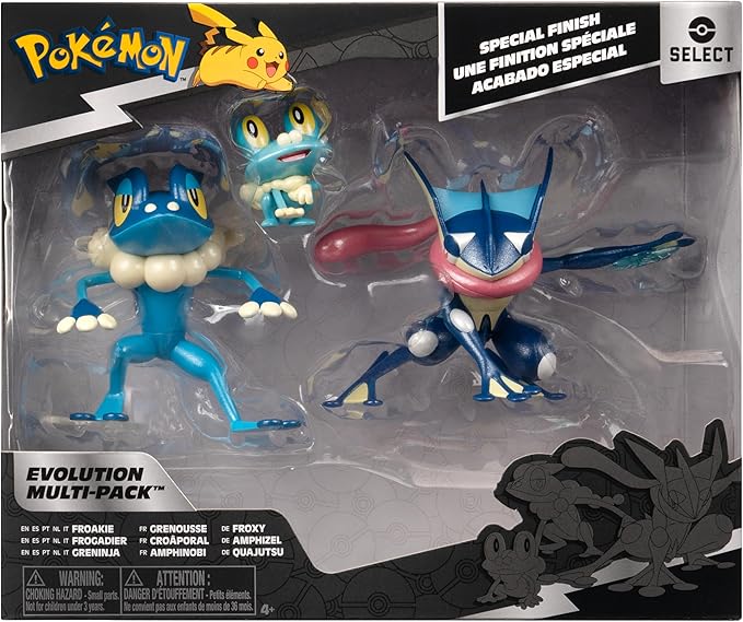 Jazwares Froakie, Frogadier & Greninja Pokémon Select Evolution Multipack Action Figures