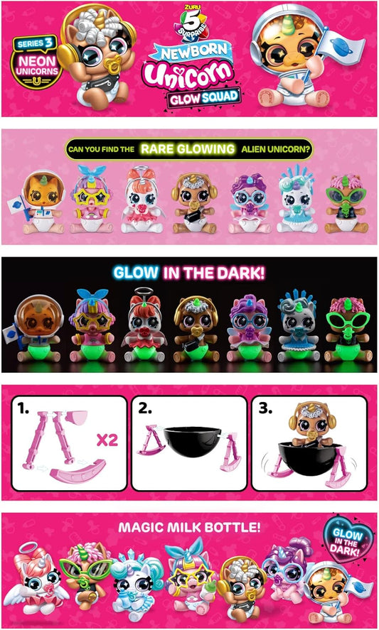 5 Surprise Unicorn Squad Series 6 Newborn Glow Squad, alternate view