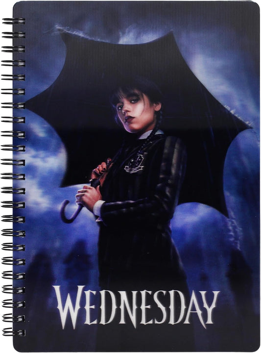 Wednesday 3D Effect Notebook - Rain Wednesday (Addams Family Netflix) (view 2)