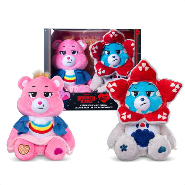 Care Bears X Stranger Things Cheer As Eleven And Grumpy As Demogorgon 30cm Plushies