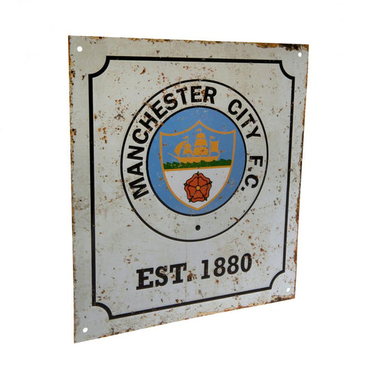 Manchester City FC Retro Logo Sign, alternate view