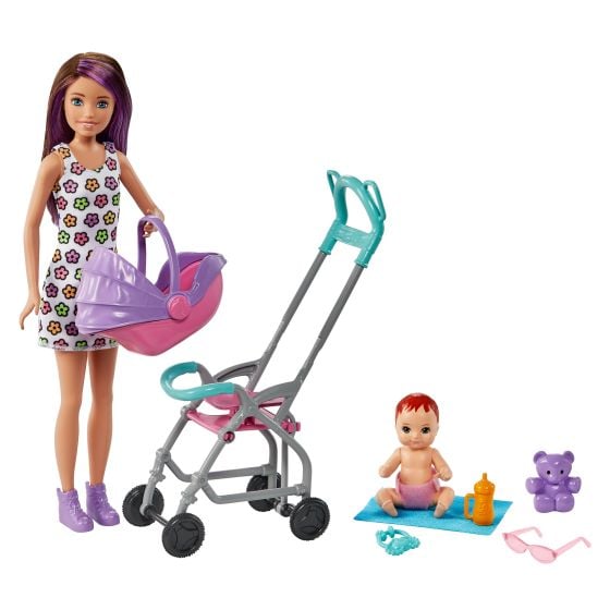 Mattel Barbie Skipper Babysitters Brown Hair Doll and Playset