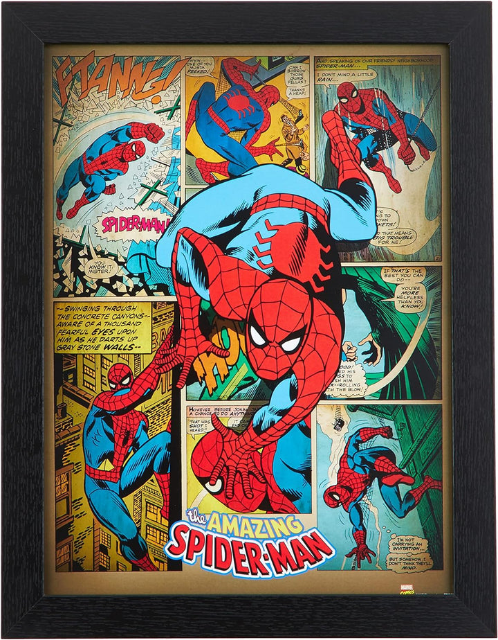 Marvel Comics Spiderman Retro Framed Collector Print - 30 x 40 cm