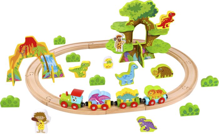Wooden Small Dinosaur Train Set Toy