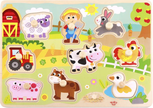Farm Wooden Puzzle Toddler Educational Toy, alternate view