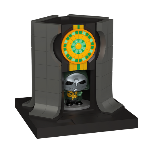 Avengers: Doomsday - Lord Doom with Doomstadt Tower Funko Bitty Pop! Town display view