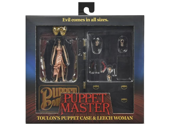 NECA Puppet Master Action Figure Set Leech Woman and Toulons Puppet Case