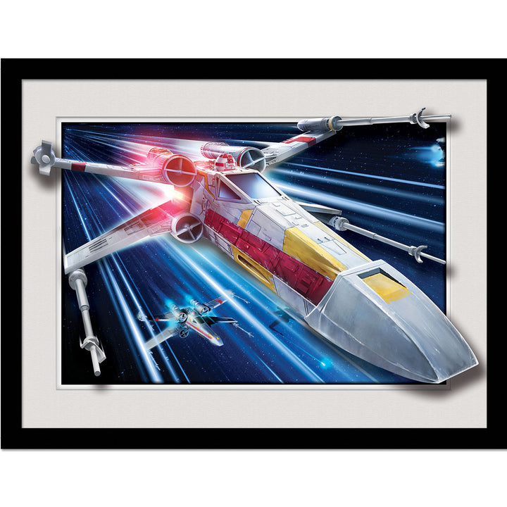 Star Wars X Wing Breakout 3D Effect Framed Collector Print