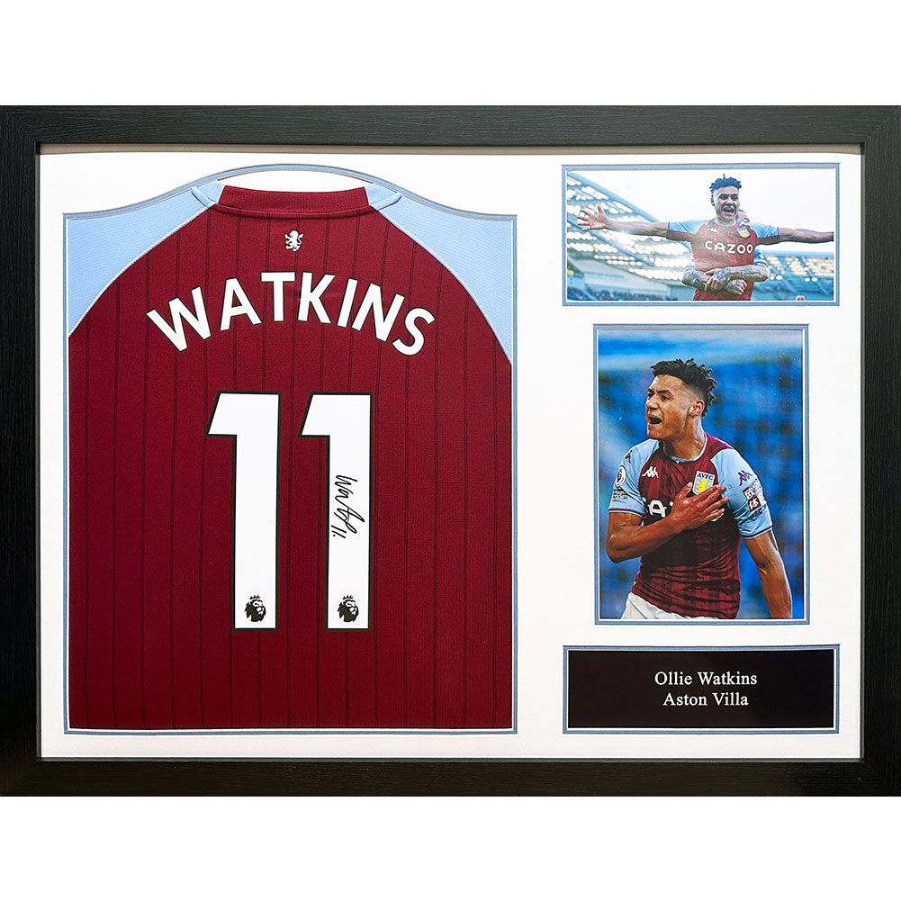 Aston Villa FC Ollie Watkins Signed Shirt (Framed) - Infinity Collectables - #tag1#