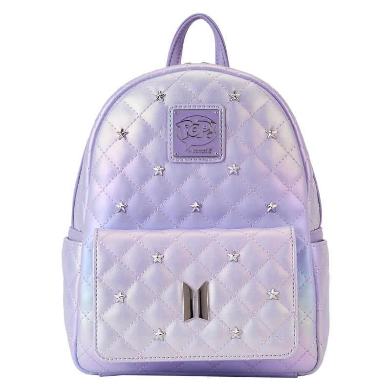 Loungefly BTS Logo Iridescent Purple Mini Backpack