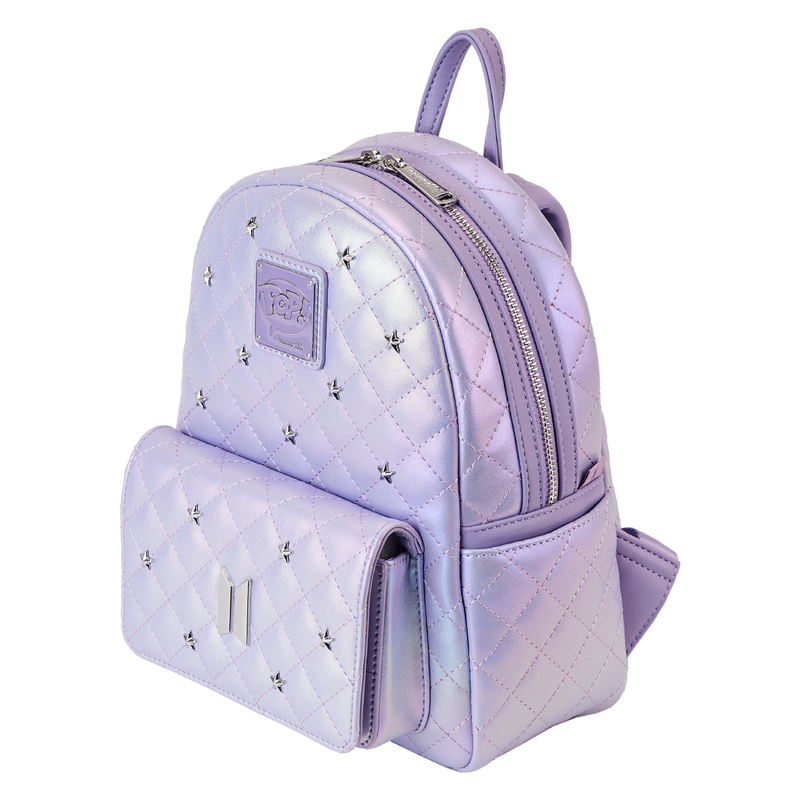 Loungefly BTS Logo Iridescent Purple Mini Backpack