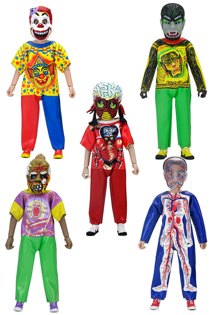 Ben Cooper Costume Series: 6" 5-Piece (Clown, Metaluna Mutant, Spooky Monster, Visible Man, Wolfman) Clothed Figures (Assortment - 1 Sent At Random)
