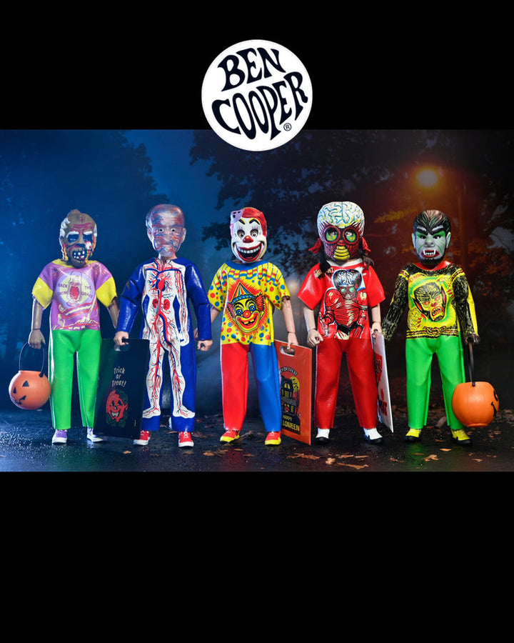 Ben Cooper Costume Series: 6" 5-Piece (Clown, Metaluna Mutant, Spooky Monster, Visible Man, Wolfman) Clothed Figures (Assortment - 1 Sent At Random)