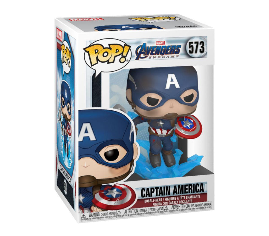 Avengers: Endgame POP! Movies Vinyl Figure Captain America w/Broken Shield & Mjölnir 9 cm - Infinity Collectables  - #tag1#