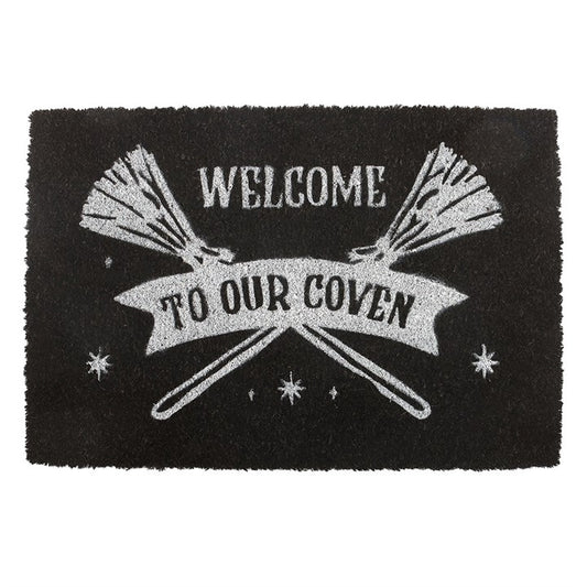 Black Welcome to Our Coven Doormat, alternate view