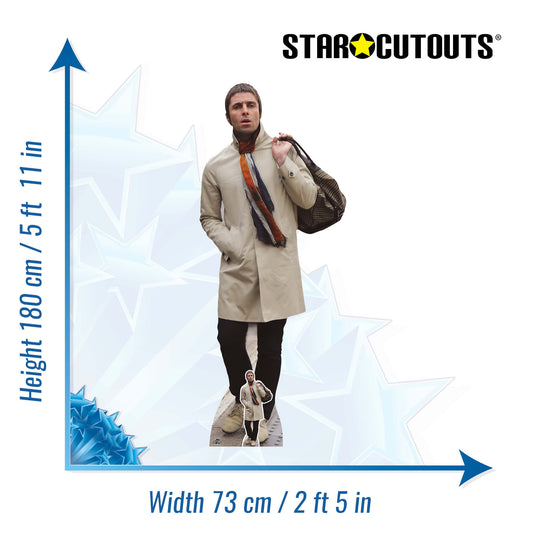 Liam Gallagher Cream Jacket Height 180cm Lifesize Cardboard Cut Out With Mini, alternate view