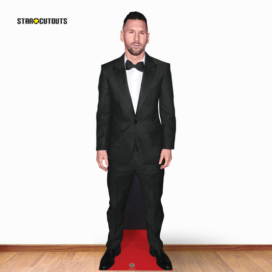 Lionel Messi Black Suit Height 170cm Lifesize Cardboard Cut Out With Mini, alternate view