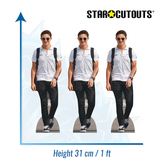 Lando Norris Three Pack Shelf Top Cutout Cardboard Cut Out Height 31cm, alternate view