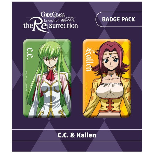 Code Geass C.C. & Kallen Lelouch of the Re;surrection Character Badge Set (2 Pack)
