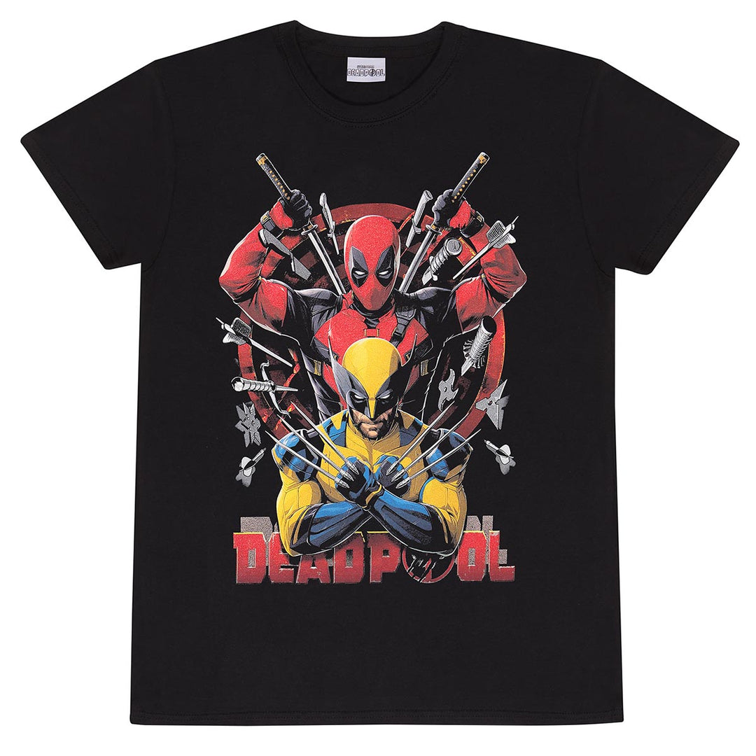 Marvel Deadpool and Wolverine Weapons Unisex Adults T-Shirt