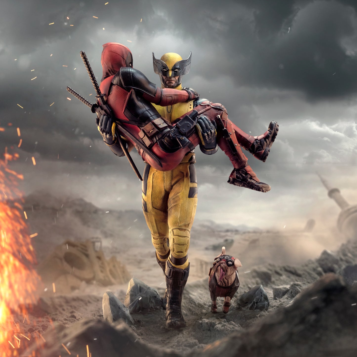 Iron Studios Marvel Deadpool 3 Deadpool & Wolverine 1/10 Deluxe Art Scale Limited Edition Statue *Exclusive
