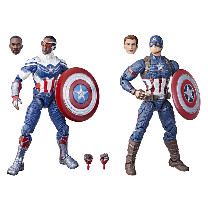 Marvel Legends Captain America Sam Wilson and Captain America Steve Rogers