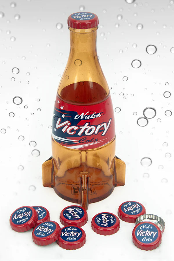 Official Fallout Nuka Cola Victory Glass Bottle & Caps *Exclusive