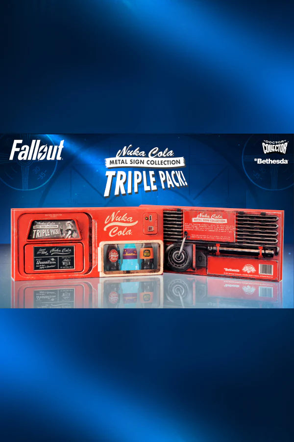 Official Fallout Nuka Cola Metal Signs Triple Pack Limited Edition