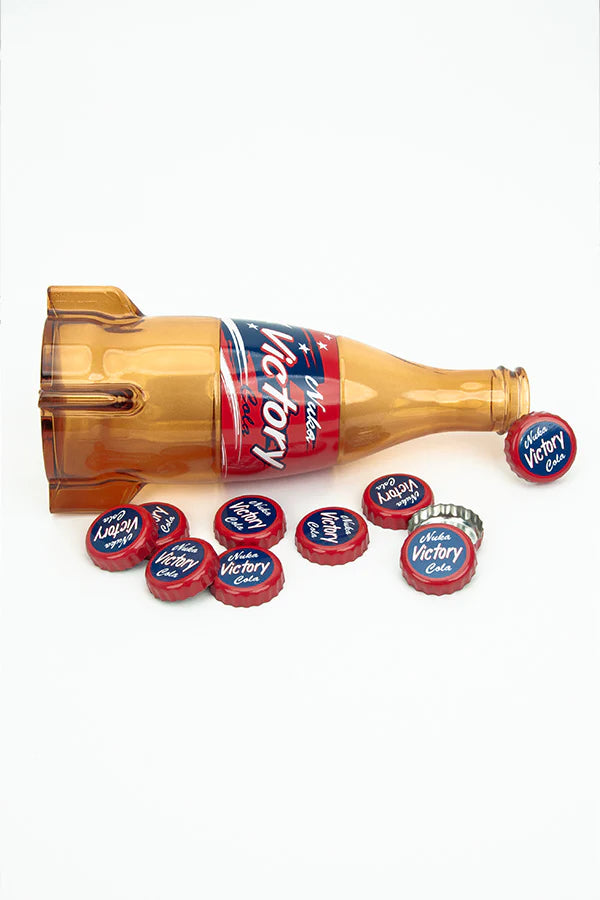 Official Fallout Nuka Cola Victory Glass Bottle & Caps *Exclusive