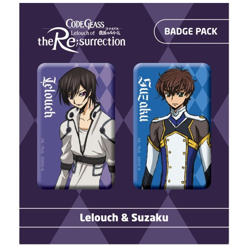 Code Geass Lelouch & Suzaku Badge Set Lelouch of the Re;surrection Collectible Pins