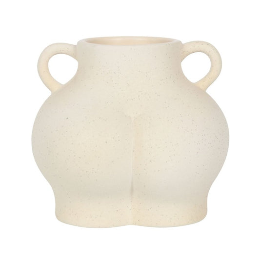 Cream Speckle Bum Plant Pot, alternate view