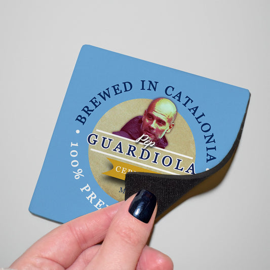 Manchester Blue Guardiola - Football Coaster - Square Or Circle, alternate view