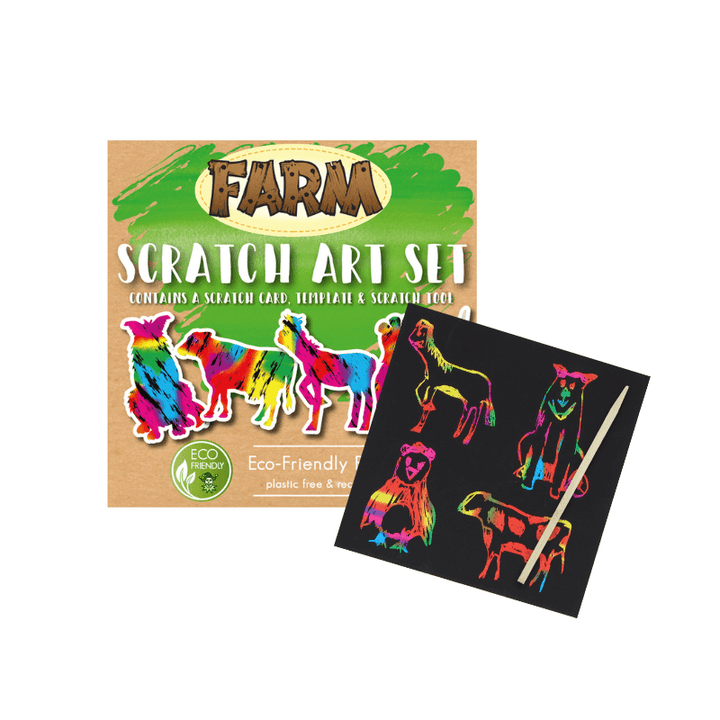 Mini Eco-Friendly Farm Scratch Art