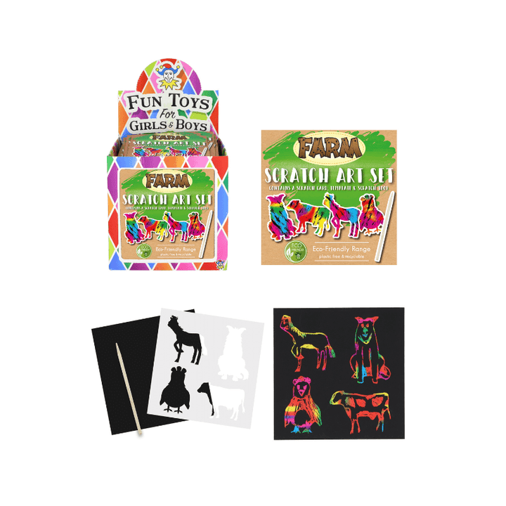 Mini Eco-Friendly Farm Scratch Art