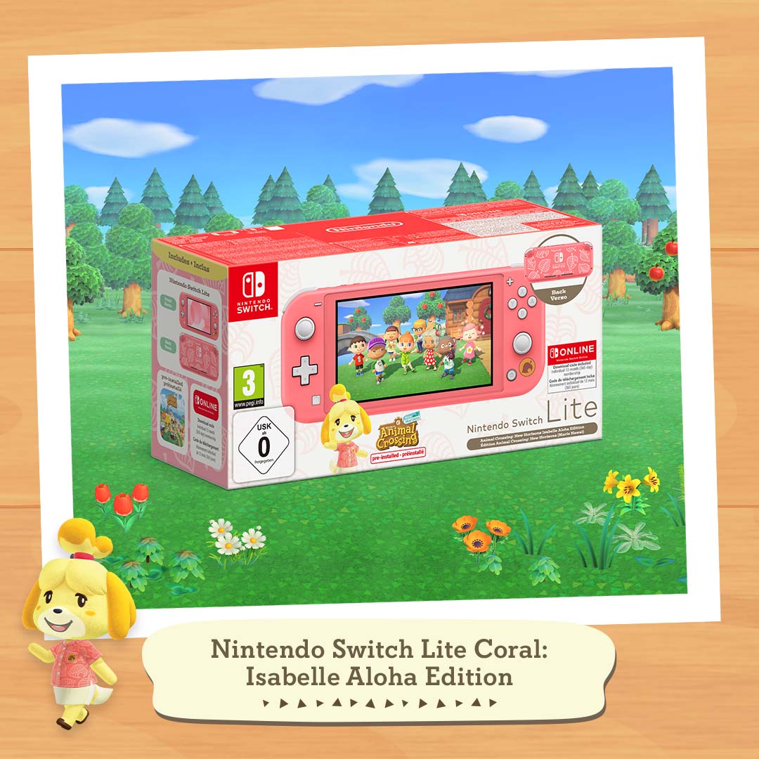 Nintendo Switch Lite Isabelle Alhoa Edition: Animal Crossing & Free 12-Month Nintendo Switch Online Membership