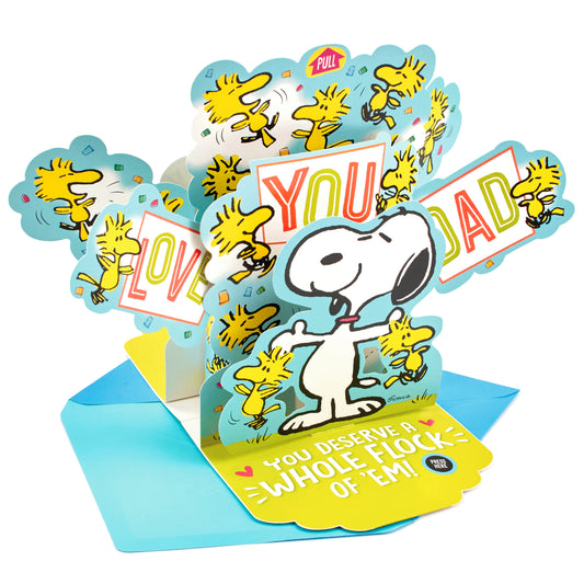 Musical Father's Day Card for Dad - 3D & Pop Up PEANUTS™ SNOOPY & WOODSTOCK Design