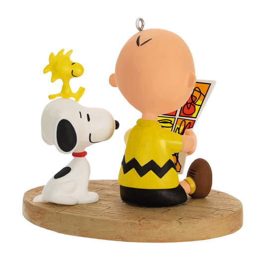 Keepsake PEANUTS™ Hanging Ornament - Charlie Brown, SNOOPY & WOODSTOCK with Comic Design