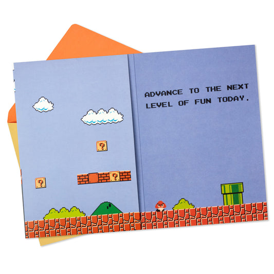 Musical and Light Up Birthday Card - Nintendo Super Mario Bros. World 1 Design
