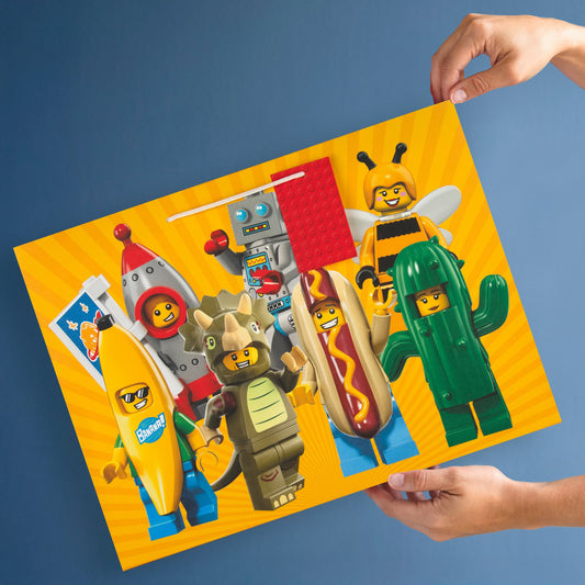 LEGO® Mini Figure Icons, Extra-Large Gift Bag - With Matching Gift Tag