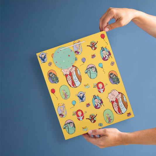 Roald Dahl & Quentin Blake Characters Birthday Gift Bag Multipack - 3 Bags in 1 Fun Design