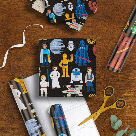 6M Wrapping Paper - 3 x 2M Rolls in 1 Star Wars™ Characters Design