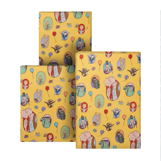 6M Roald Dahl & Quentin Blake Characters Wrapping Paper Multipack - 3 x 2M Rolls