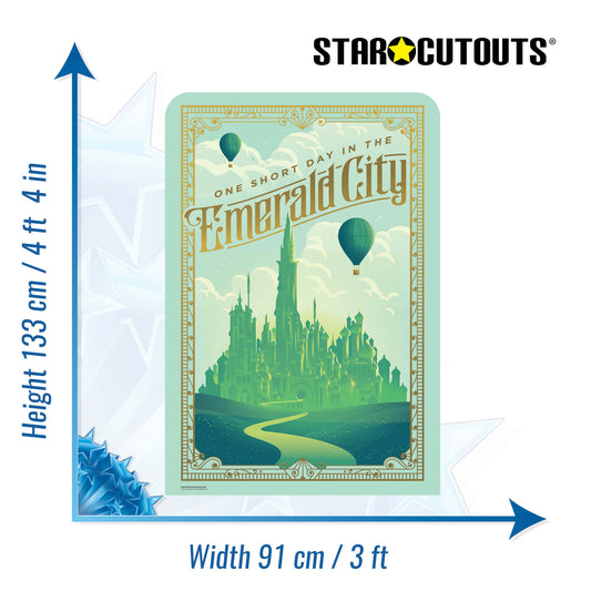 Wicked Emerald City Backdrop Single Cardboard Cut Out Height 133cm, alternate view