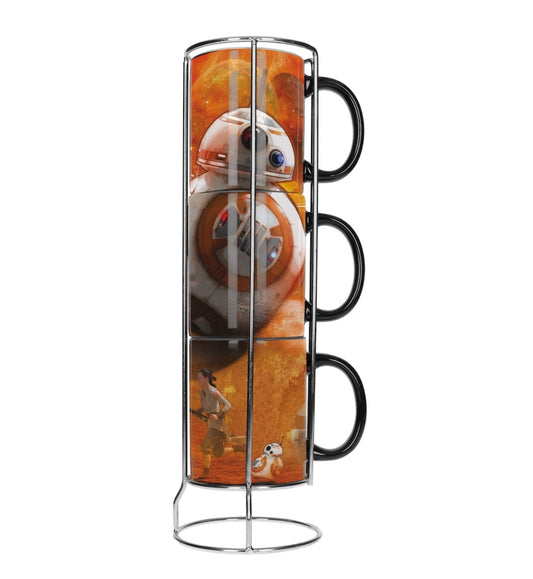 Star Wars The Force Awakens BB-8 Droids Stackable Mug Set of 3 front view