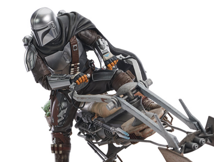 The Mandalorian Premier Collection Din Djarin with Speeder Bike 1/7 Scale Limited Edition Statue